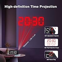 Vista 5 de Radio reloj despertador con visualización LED de 1.8 pulgadas, de carga USB, alarma dual, respaldo de batería (Versión actualizada) Mesqool AM/FM