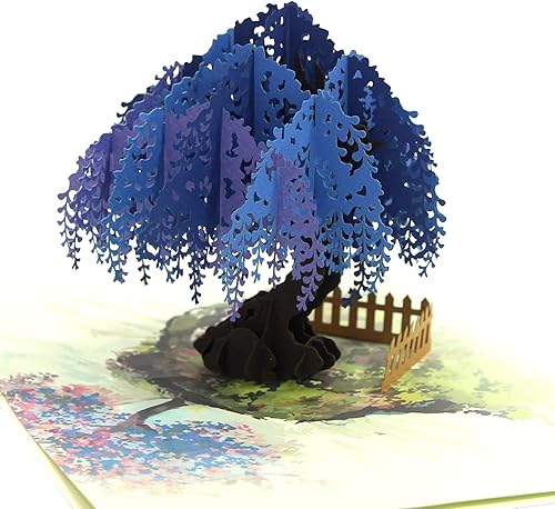 Miniatura 6 de Tarjeta desplegable de aniversario de árbol de corazón y pájaros del amor para él, ella en San Valentín, cumpleaños, boda o cualquier ocasión