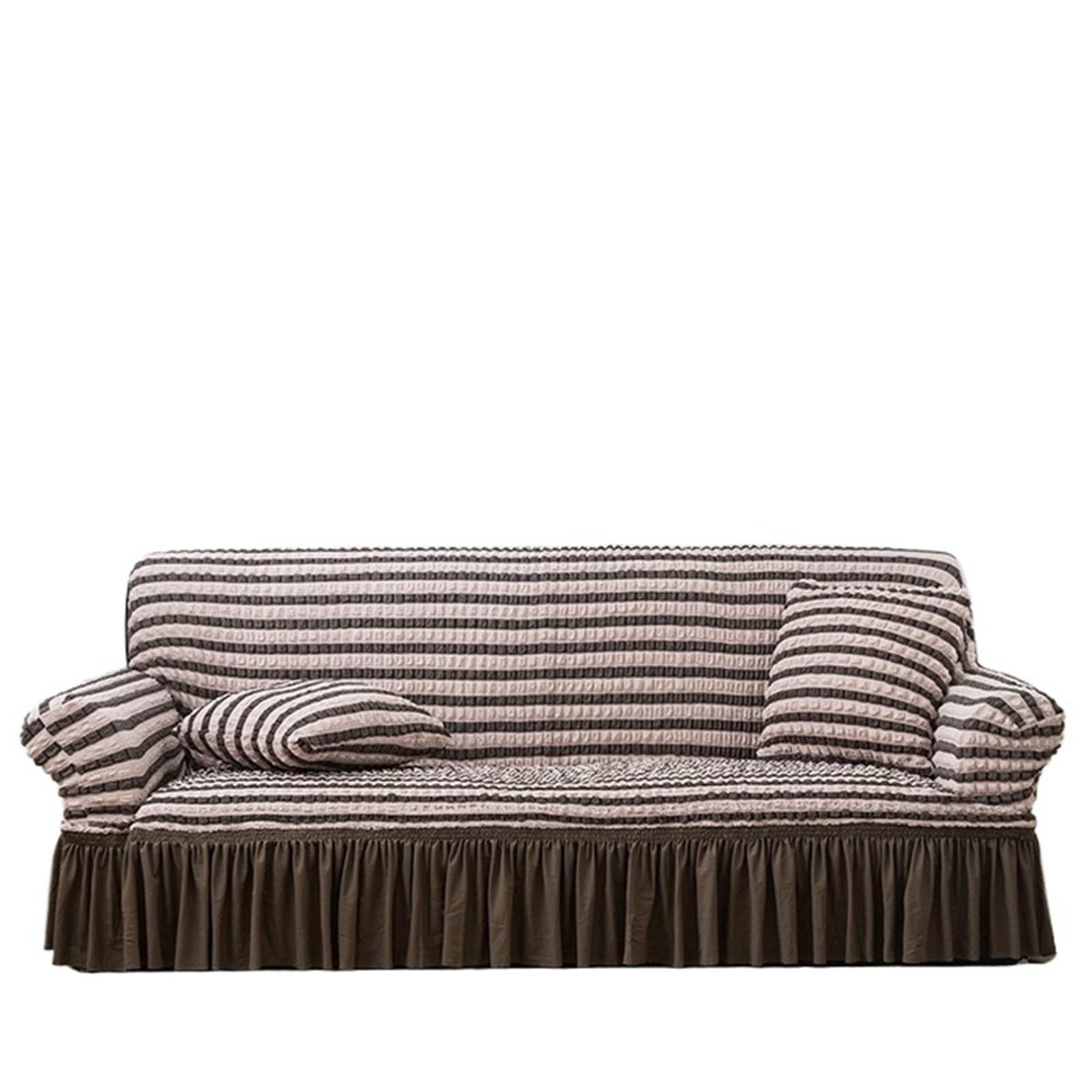SUBLXPoten Sofa Cover with Skirt Bubble Sofa Cover Skirt All-inclusive Fabric Elastic Lazy Universal(Color 13,305-360cm 1pc)