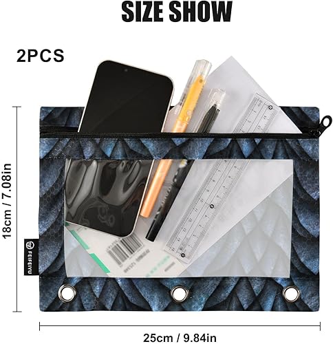 Miniatura 48 de Binder Pouch Purple Gold Shine Marble File Folder Sturdy Pencil Pouch for 3 Ring Binder Clear Window Office Desk Supplies Case Memento Holder with