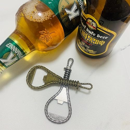 Paquete de 2 abridores de botellas, abridor de cerveza de metal creativo adecuado para el hogar, cocina, restaurante y bar (negro)