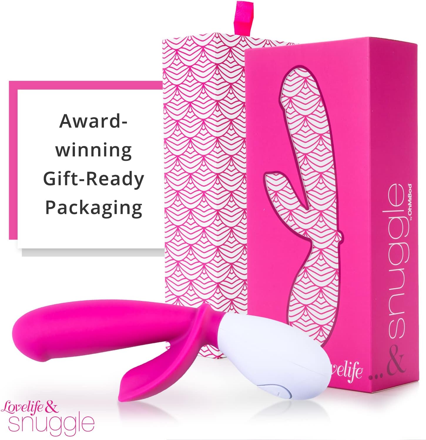 OhMiBod Lovelife Snuggle Vibrator - Dual Stimulation G-Spot Vibrator - Personal Massager for Women - Couple's Vibrator Seven Presets to Enjoy - Body-Friendly, Rechargeable, Splashproof - Pink