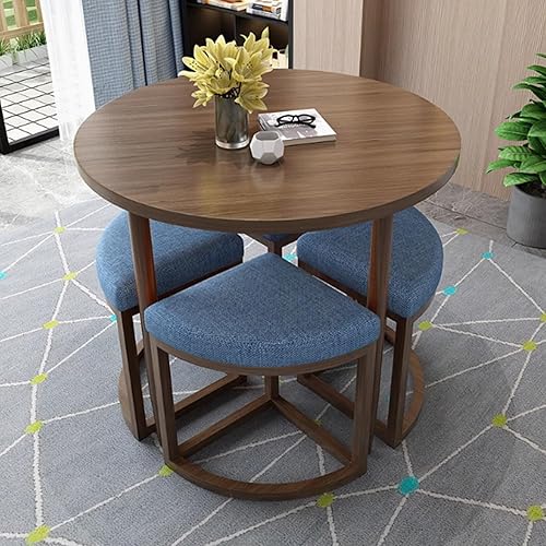 Miniatura 19 de YVYKFZD Mesa de club de sala de recepción de oficina, mesa de conferencias redonda, juego de mesa de comedor simple de cocina de café, mesas de sala