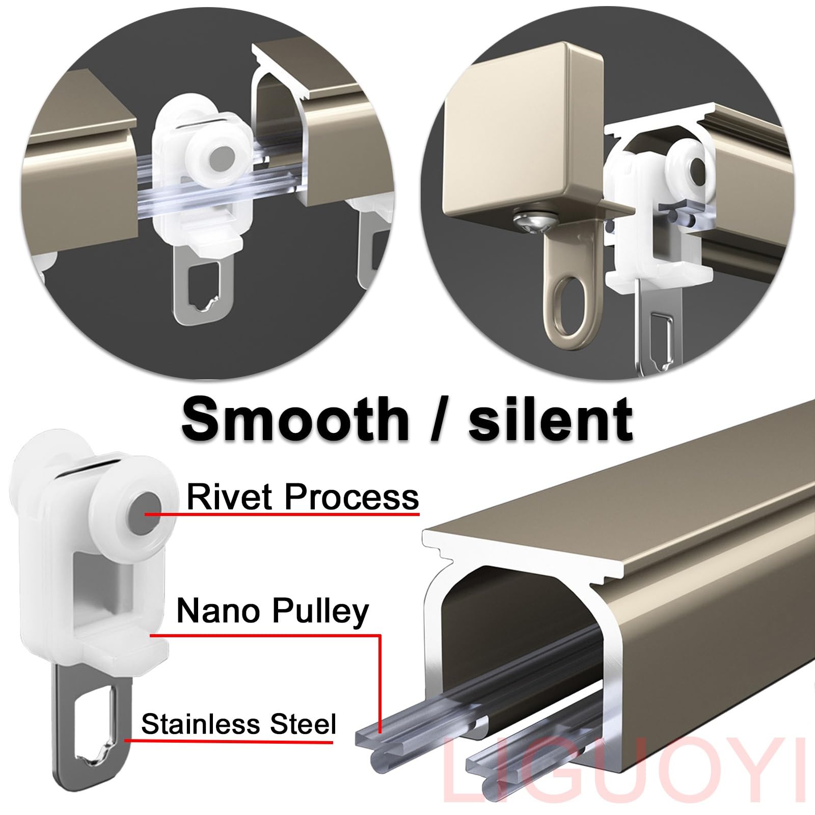 Szyna do zasłon do montażu sufitowego, 120-560 cm, aluminiowy karnisz do dzielenia pokoju, dźwiękoszczelna szyna do paneli, system kurtyn ślizgowych, idealna do użytku domowego i biurowego