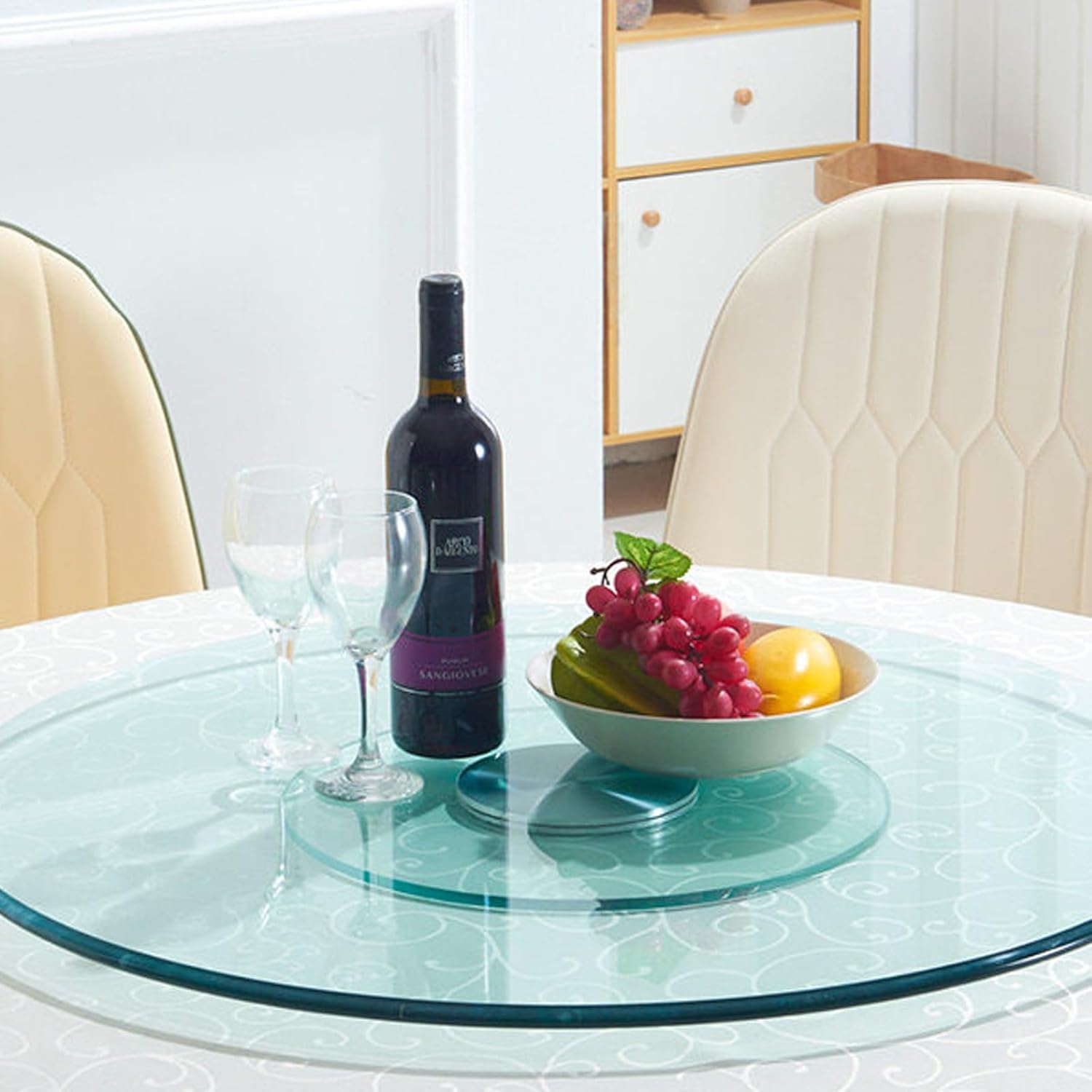 Clear Tempered Glass Table Top, 50cm-60cm-70cm-80cm-90cm, Round, Polish Edge Radius Corners, Premium Circular Plate(65CM (25IN))
