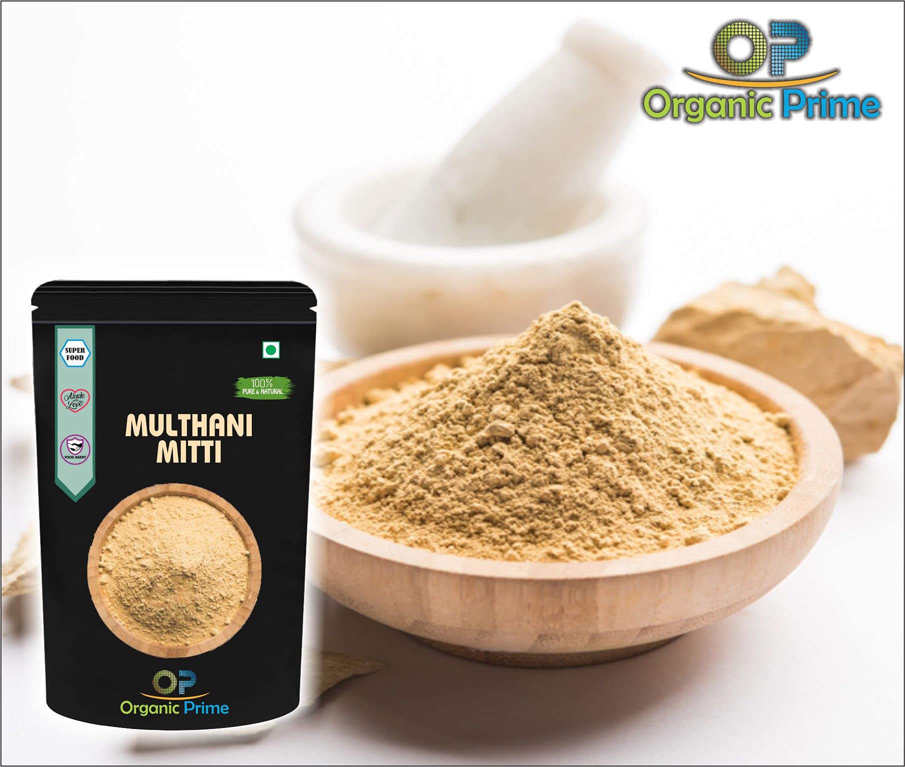 Organic Prime Multhani Mitti Powder for Face, Skin Whitening - 500 GM X 2 = 1 KG By Organic Prime 3