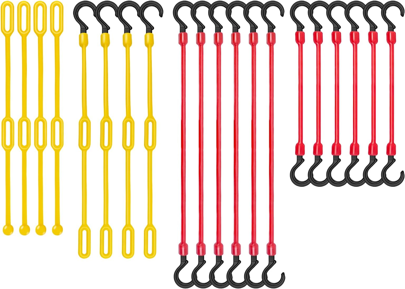 ROBLOCKHeavy Duty Outdoor Bungee Cords with Hooks, 20 PCS Include 13’’, 15.5’’, 18’’ and 22’’, Bunjee Chords Assorted Sizes with Ball, Bungee Straps with One Hook for Tarp, Cars, Camping and Trips