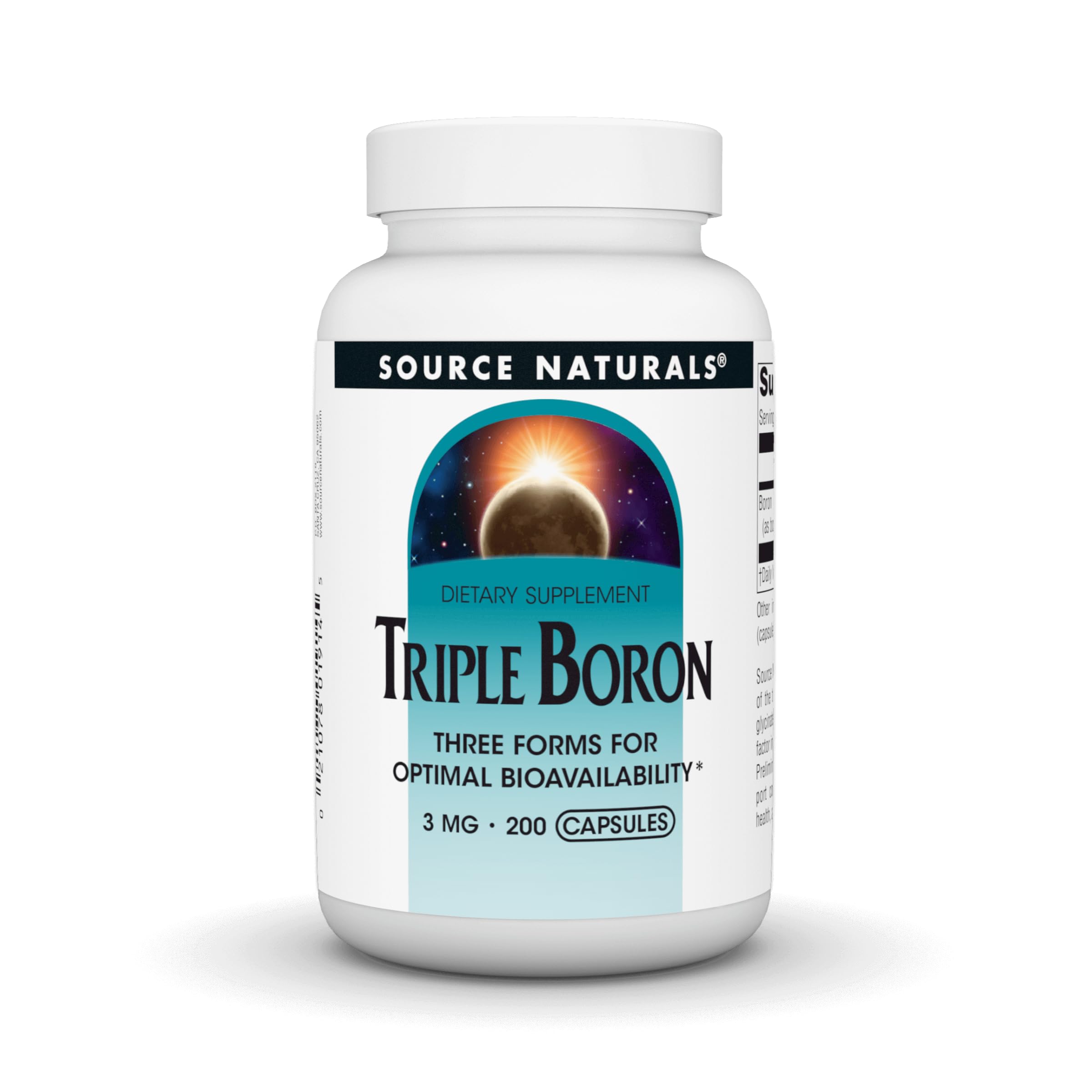 Source Naturals Triple Boron, 3 mg - 200 Capsules Unflavored 200 Count (Pack of 1)