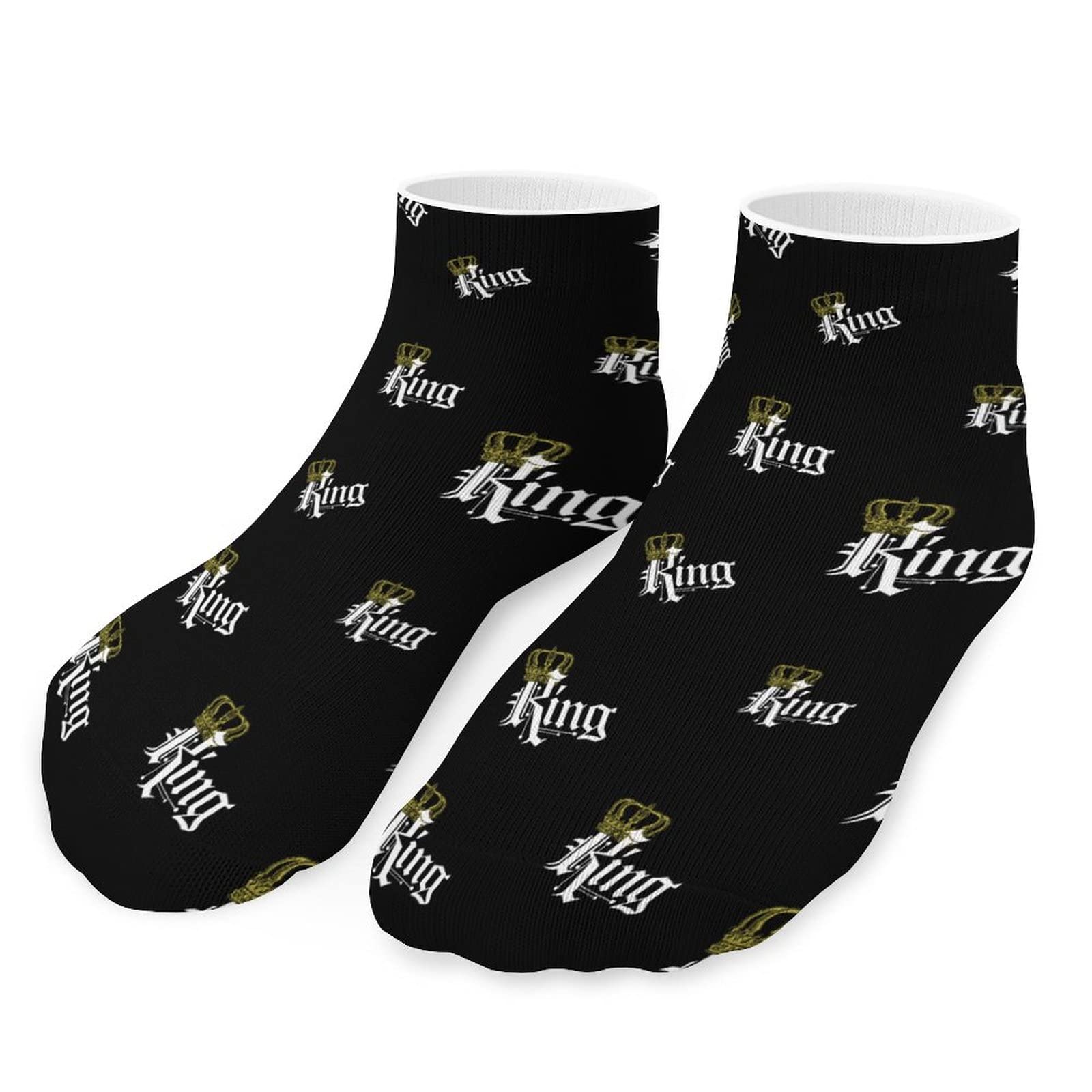 King with Crown No-Show Ankle Socks for Men Women Low Cut Sports Short Socks