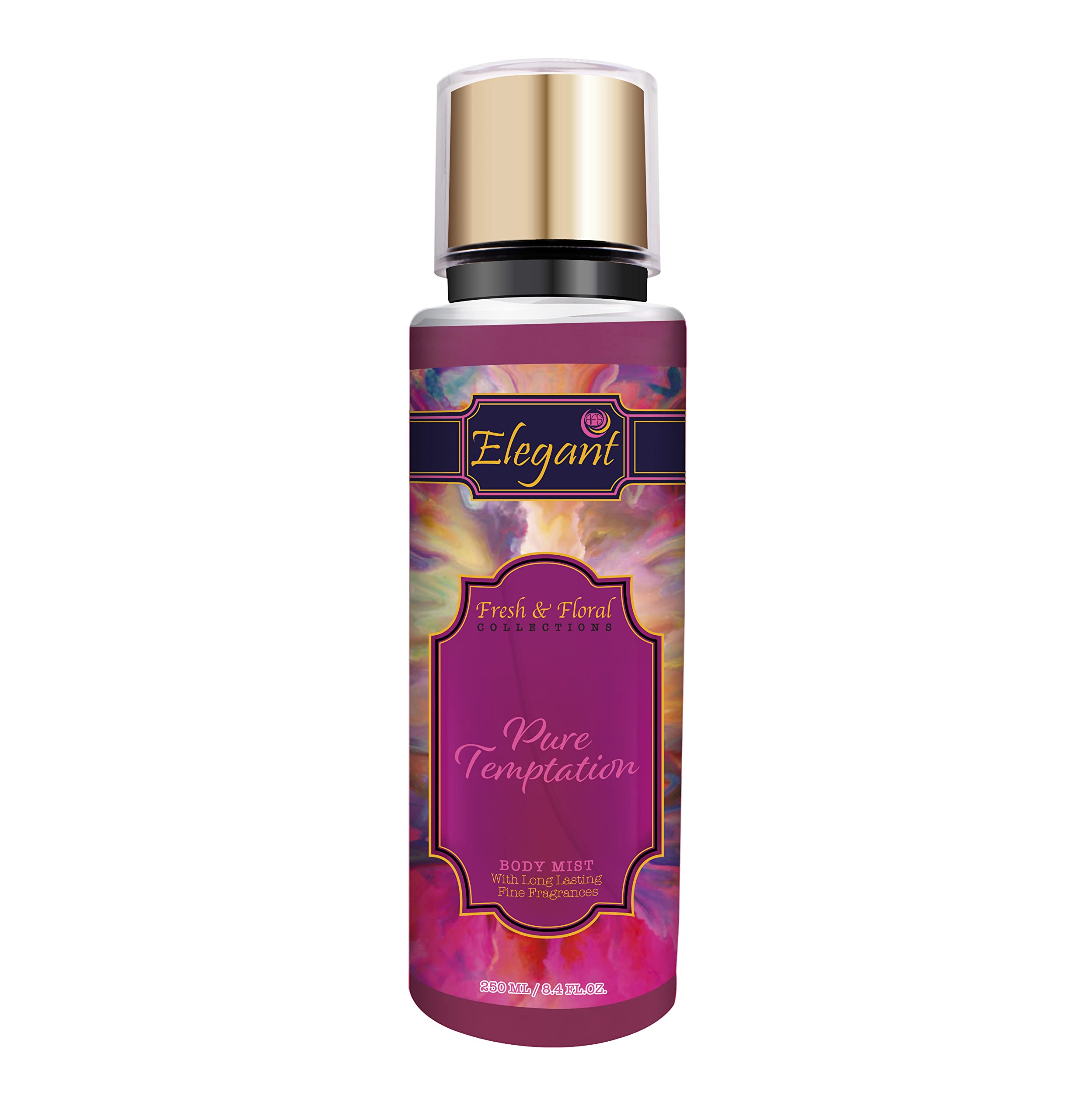 Elegant Pure Temptation Body Mist Spray – 250ML – Fine Perfumed Fragrance Mist | Aromatic, Long-Lasting Premium Scent, 8.45 fl. Oz.