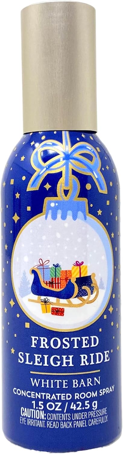 Bath & Body Works Frosted Sleigh Ride Concentrated Room Spray 3 Piece Bundle with a Natural Oats Sample Soap