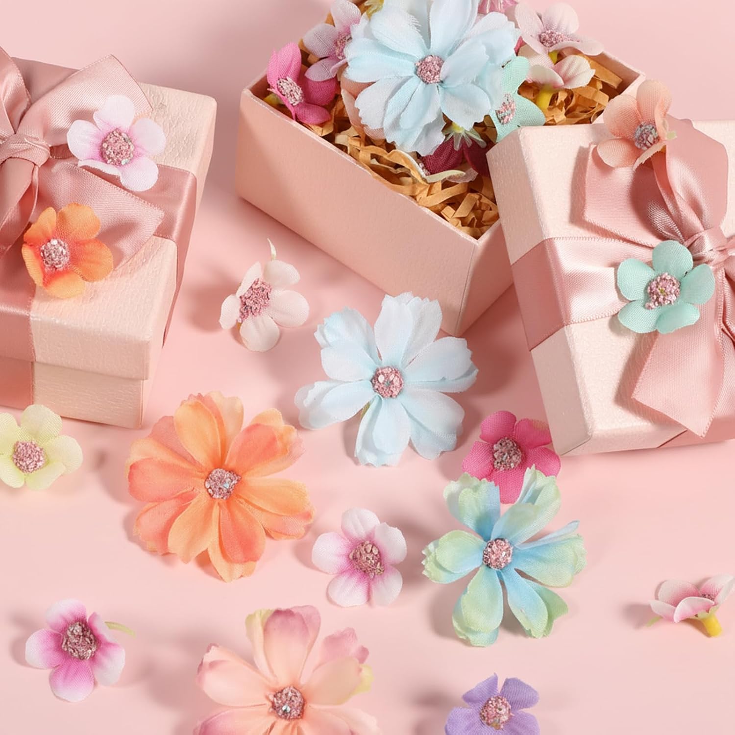 150PCS Small Artificial Flowers Mini Flowers for Crafts Embellishments 3D image 4