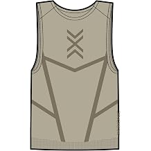 X-Bionic Men's Xceed Run Tank Top - Performance Running Top with HygroDiffuser & VectorSphere Technology - Thermoregulation & Moisture Wicking for Maximum Comfort - Sand/Dark Sand M