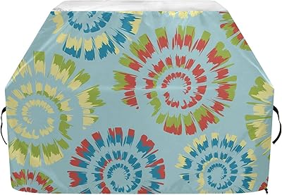 susiyo Grill Cover for Outdoor Grill, Waterproof Anti-UV/Dust/Fade/All-Weather Resistant BBQ Grill Cover for Outside 65 inch, Tie Dye Spiral Blue