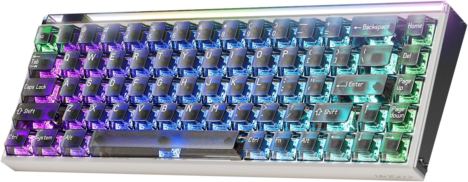 MelGeek MADE68 Pro+ 65% Wired Gaming Keyboard, Magnetic Keyboard with Hall Effect, Rapid Trigger, Hot-Swappable, RGB Backlit & Adjustable Actuation, Online HIVE Custom (Transparent Gray)