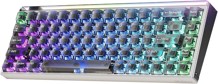 MelGeek MADE68 Pro+ 65% Wired Gaming Keyboard, Magnetic Keyboard with Hall Effect, Rapid Trigger, Hot-Swappable, RGB Backlit & Adjustable Actuation, Online HIVE Custom Transparent Gray