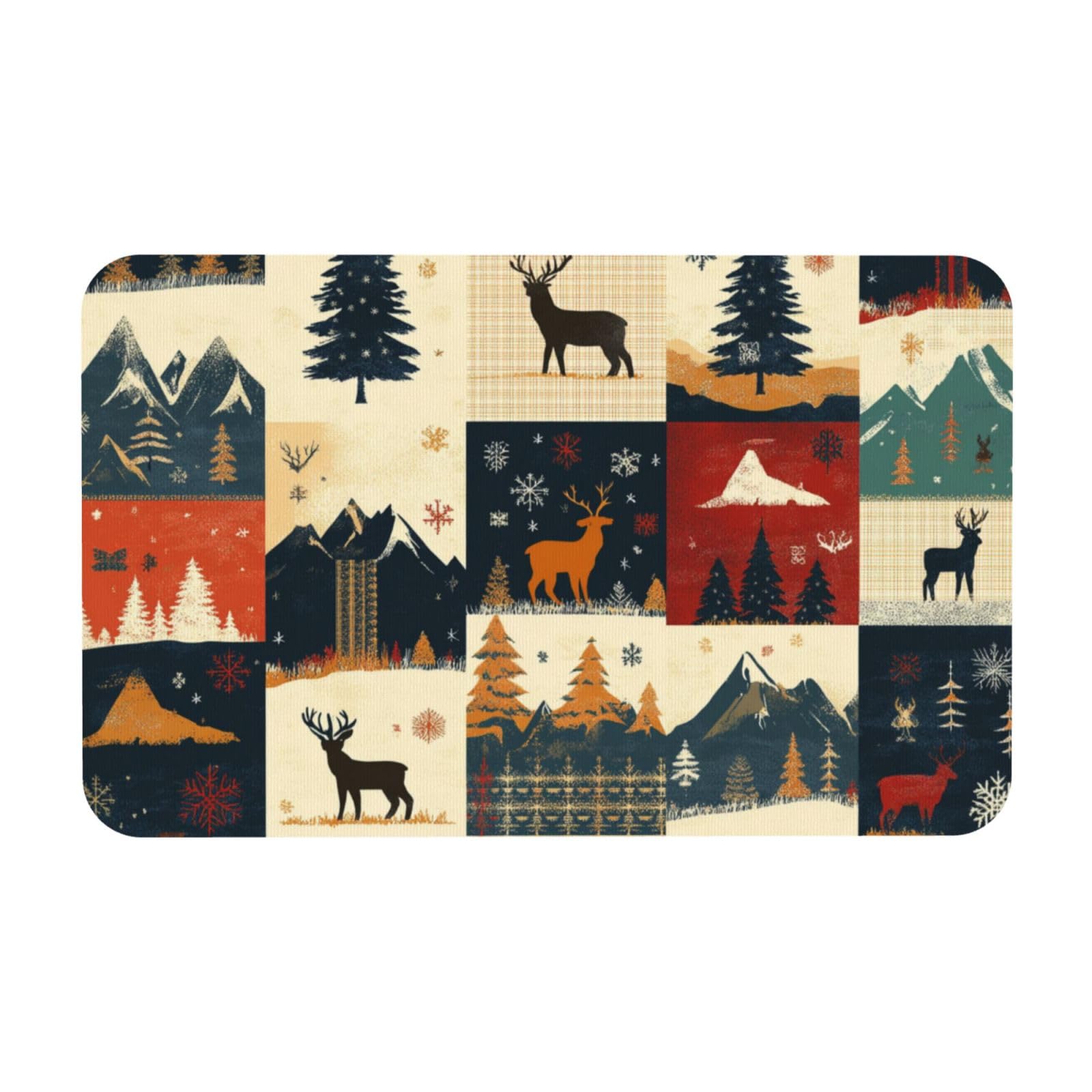Tapis de sol antidérapant de Noël 50x80cm pour cuisine et entrée chaleureuse