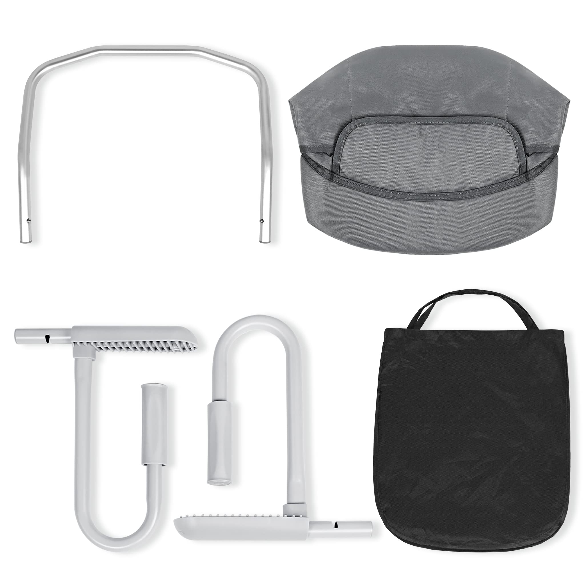 YUENFONG Sedile da Tavolo Pieghevole per Bambini Con Borsa e Posti Non Slittamento, per 2-8 cm di Spessore (Grigio)
