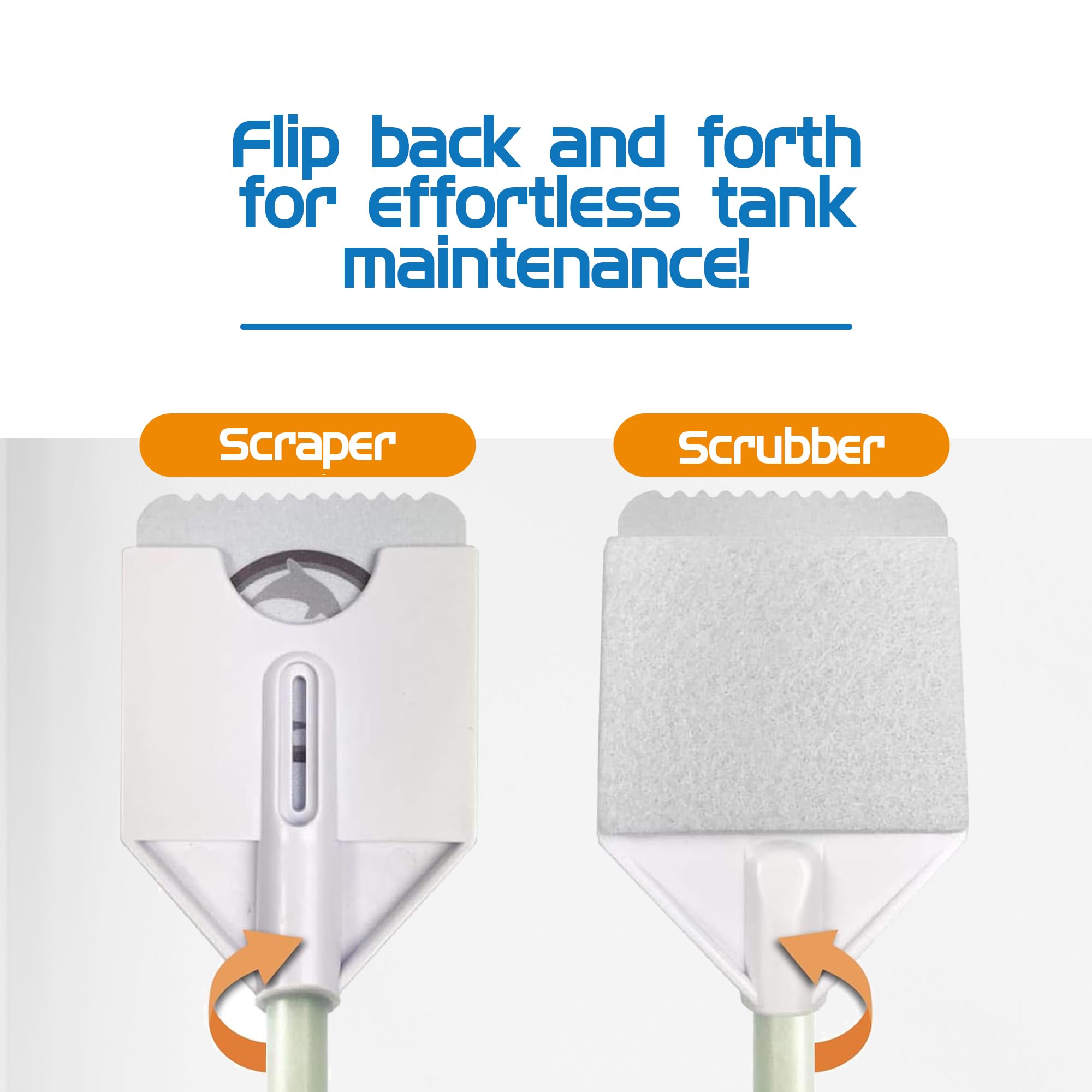 FL!PPER Flipper Platinum - Raschietto per alghe per acquario, detergente per serbatoio di vetro e acrilico, con lama seghettata per una manutenzione efficiente dell'acquario (30,5 cm Nano)
