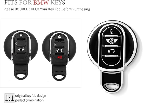 Miniatura 8 de OFFCURVE Funda para llavero BMW Mini, compatible con BMW Mini Cooper S D SD F56 F55 F54 F57 F60 R55 R55 R56 R57 R58 R59 R60 S Roadster Smart Key Fob