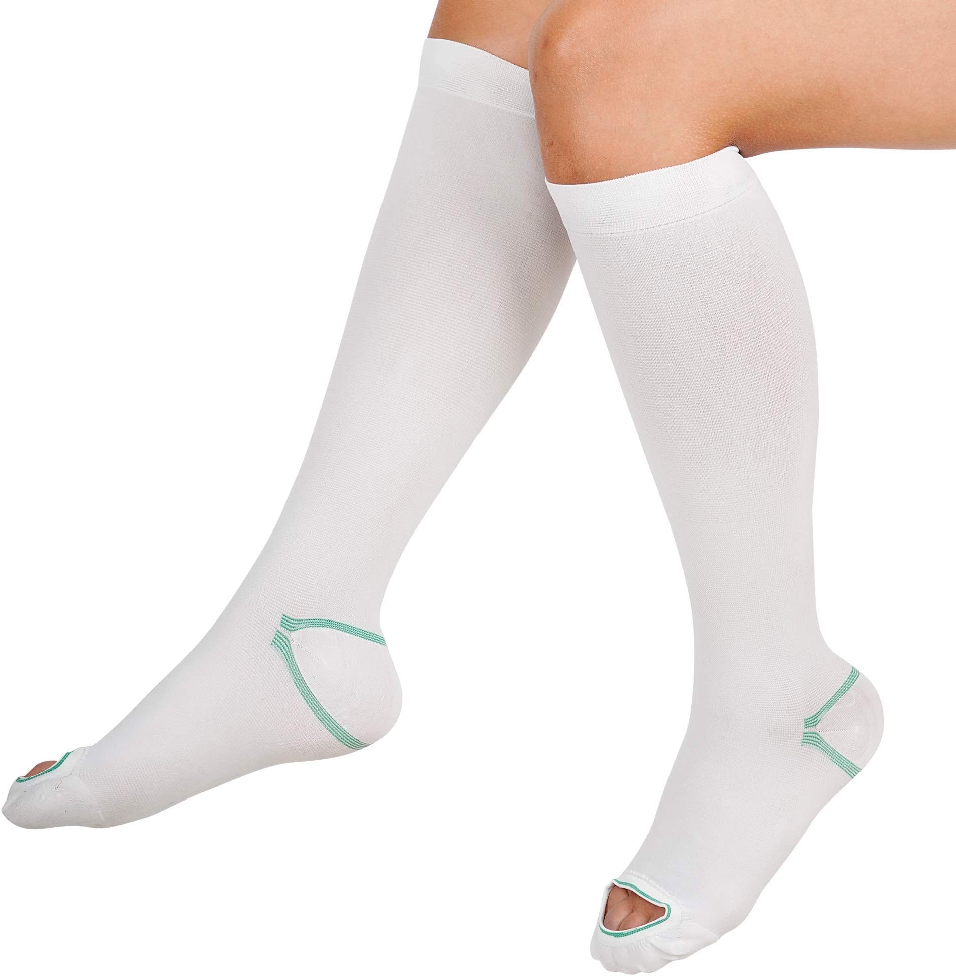 Anti Embolism Compression Stockings, Knee High Unisex Ted Hose Socks 15-20 mmHg Moderate Level