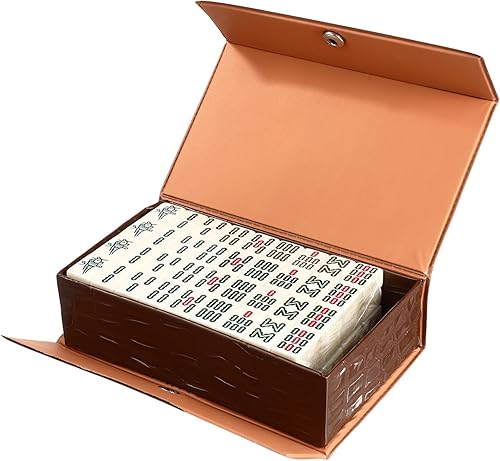Miniatura 7 de SEWACC Mini mesa mahjong china mahjong juego mini juego portátil viaje conjunto tradicional chino clásico Mah- Jongg para viajes en casa s (0.787 in)