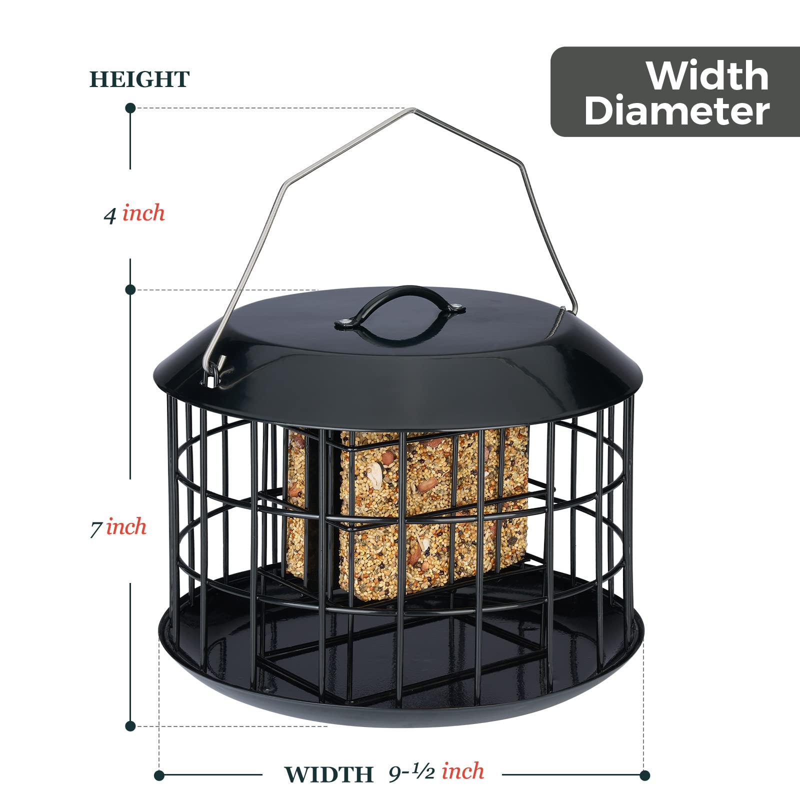 Kingsyard Squirrel Proof Suet Feeder, Cage Bird Feeders for Outdoors Hanging, All Metal, Double