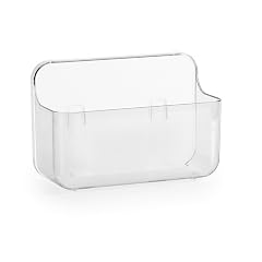 COLINCH No-Drill Wall Organizer Bin Clear Removable Adhesive Storage Box with Drain Holes PET Plastic Ideal for Small