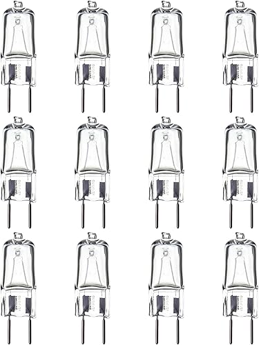 Sunlite - Paquete de 12 bombillas halógenas transparentes de 35 vatios con base T3.5 de un solo extremo
