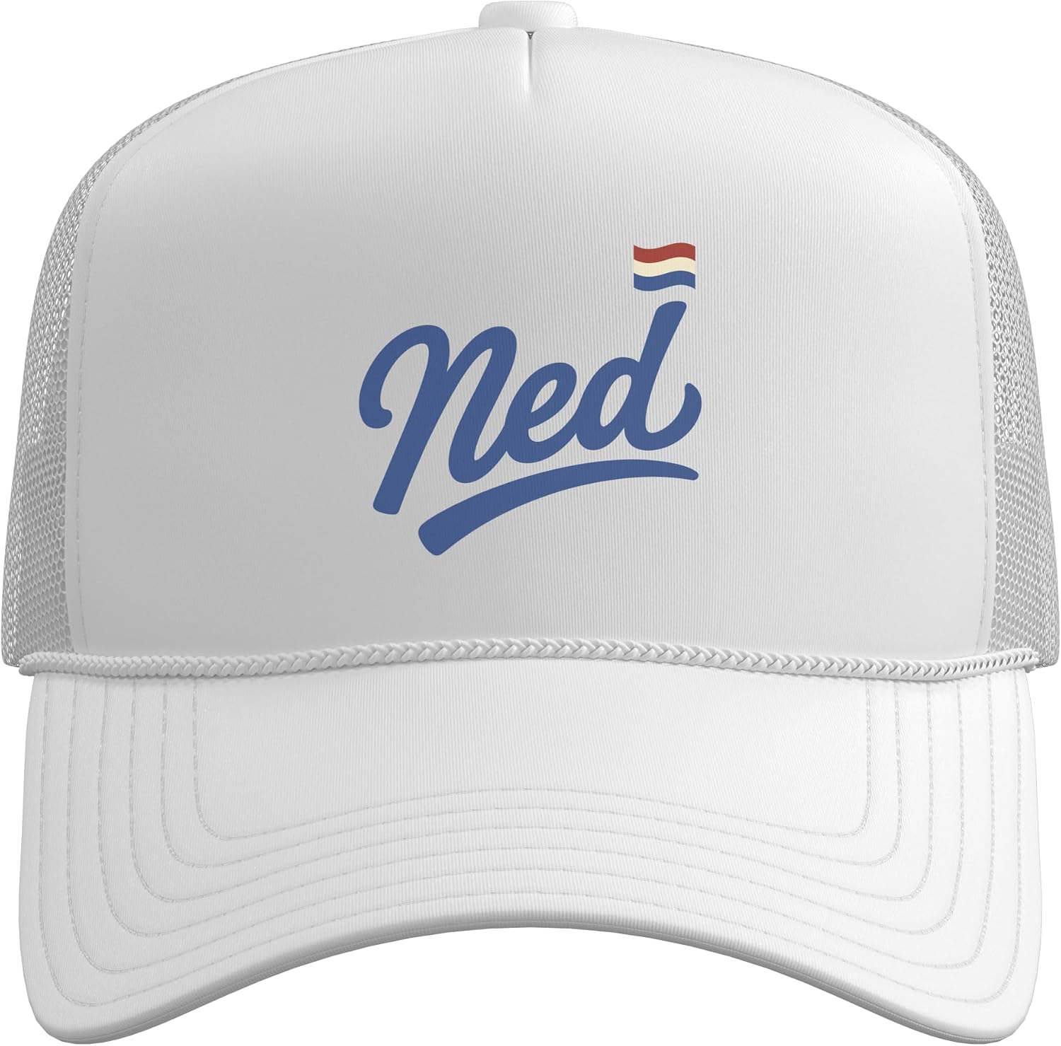 Netherlands Vintage Script NED Fan Trucker Hat with Adjustable Mesh Back