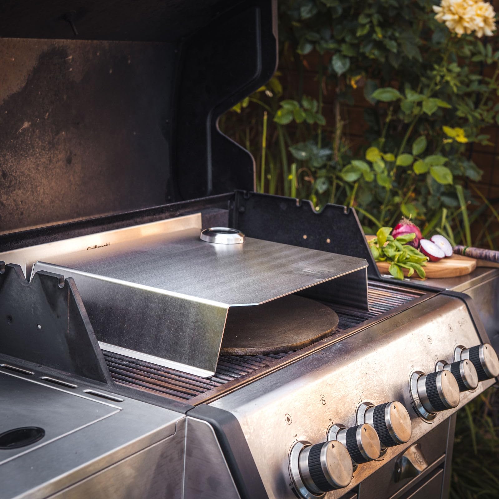 Grillrost.com Das Original Acier à Pizza de Base - extrêmement Massif avec Bande enfichable