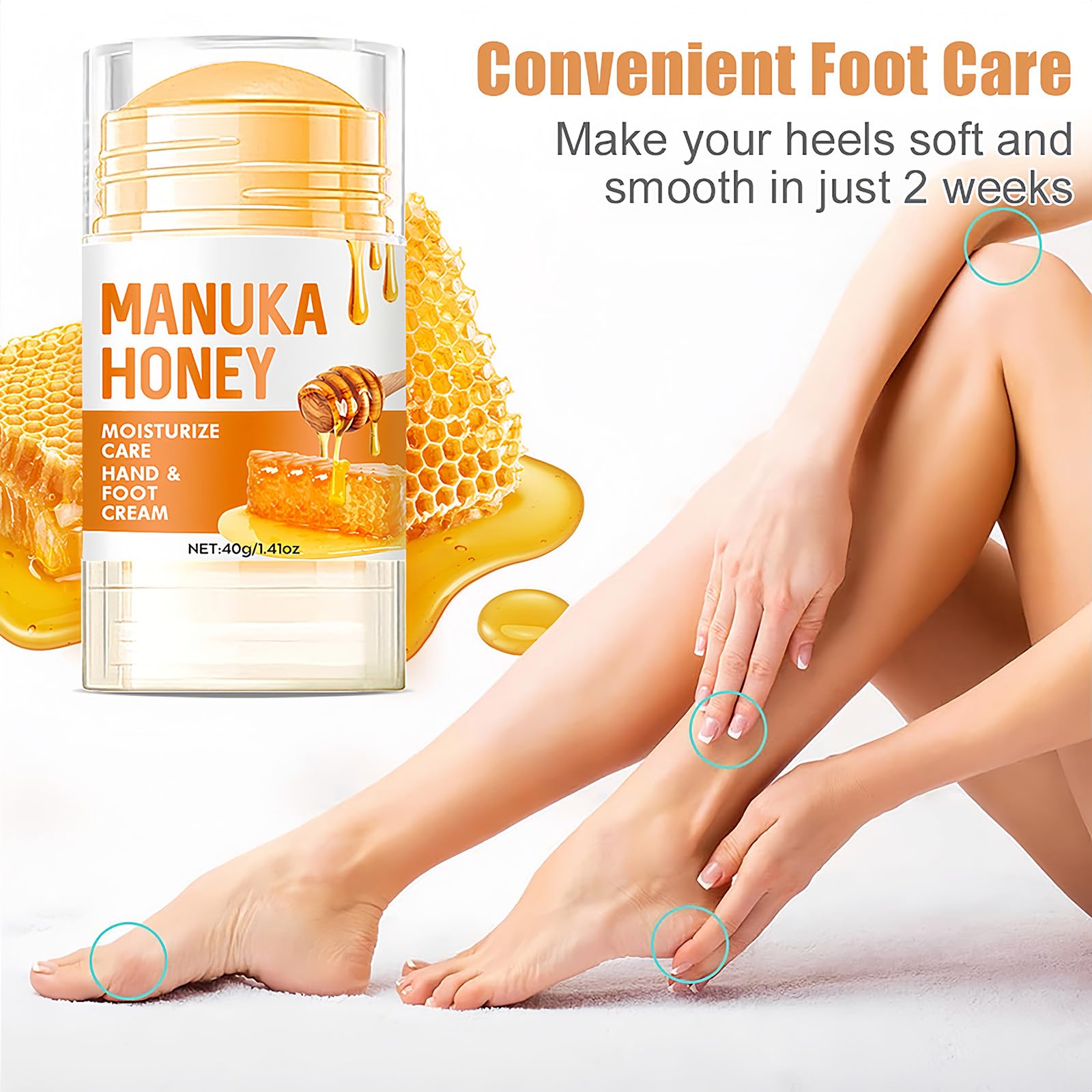 Honey Foot Cream, Hand & Heel Cream For Very Dry Hands & Feet, Intensive Moisturising Cracked Heel Repair - Image 3