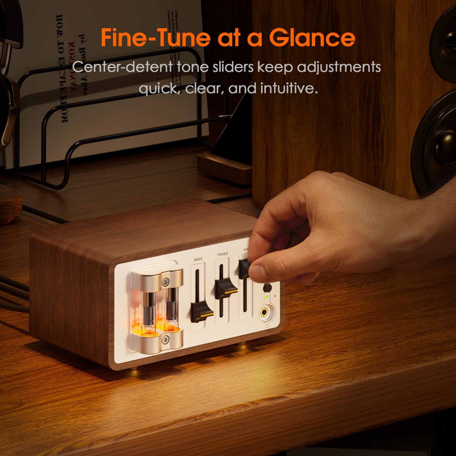 Douk Audio Tubi Phono preamplificatore MM/MC per giradischi, preamplificatore audio mini retrò per cuffie