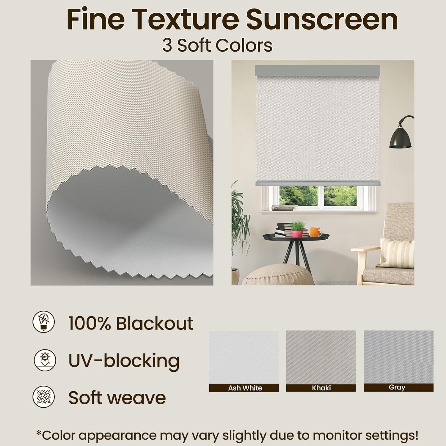 Motorized Blinds with Remote, Smart Electric Roller Shade, Fabric Swatch, Automatic 100% Blackout Window Blinds Sample Book, App & Voice Control, Smart Home Compatible, 24 Color Options image 3