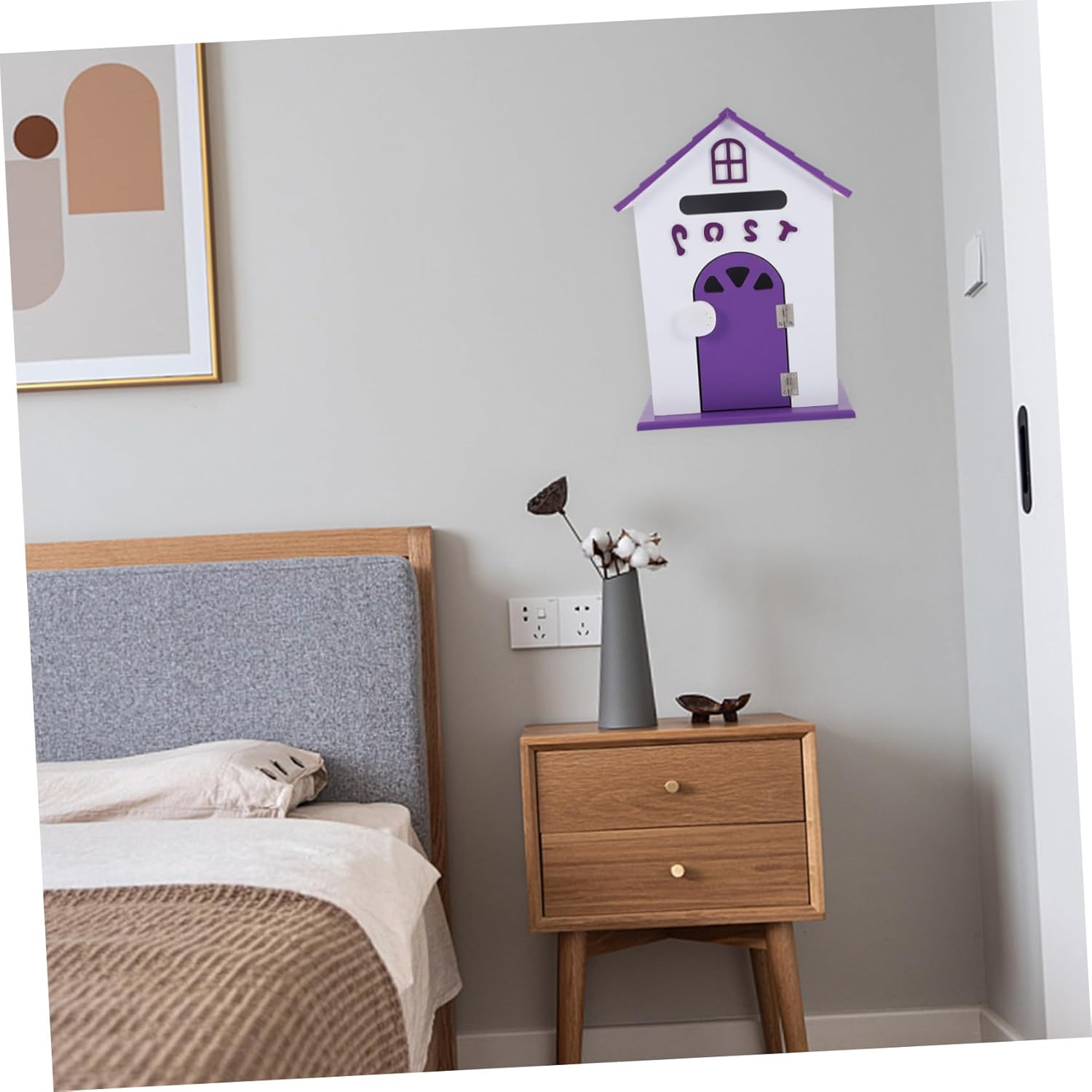 Wall Mount Mailbox Small Decorative Post Box for Home School Office Complaint Suggestion Box with Stylish Painted Design Secure Wall Mounted Mail Holder
