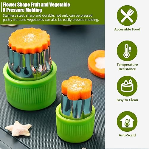 Miniatura 4 de Juego de 6 piezas de moldes para cortar verduras, mini cortadores de galletas, moldes para hornear galletas de frutas y pastelería