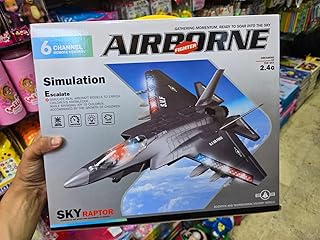 جهاز تحكم عن بعد سكاي رابتور بـ6 قنوات بتردد 2.4 جيجاهرتز واضاءة داخلية وخارجية + موسيقى ومؤثرات صوتية بخاصية رذاذ او رذاذ بخار أثناء الطيران، تصميم واقعي F-35