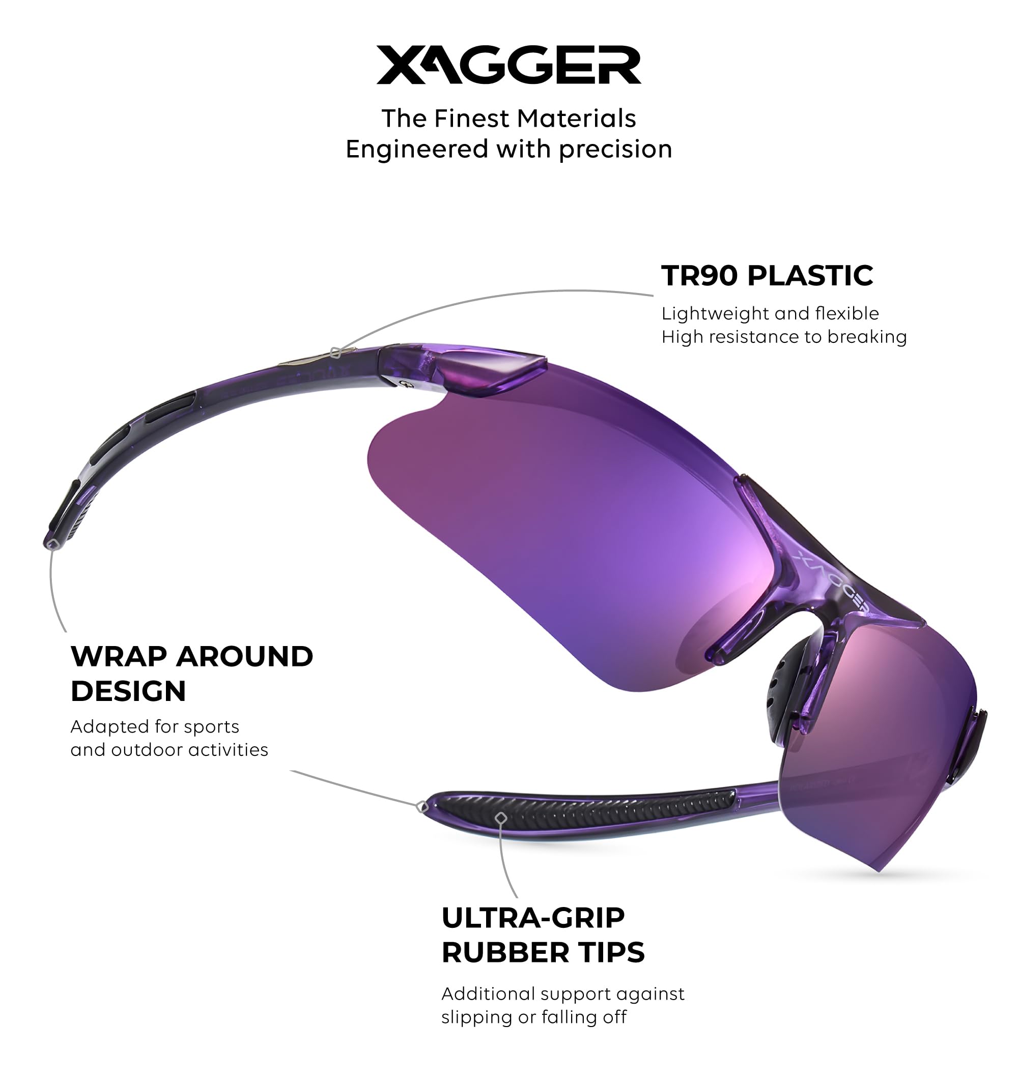 NANQUAN Xagger Kids Youth Polarized Sports Sunglasses for Boys Girls Baseball Softball Glasses TR90 Frame