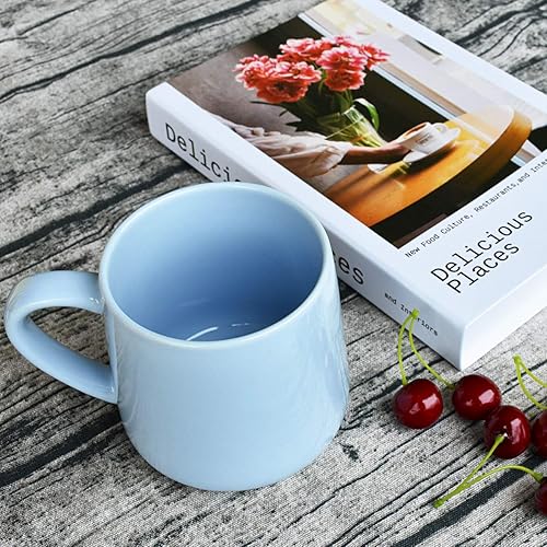 Miniatura 2 de Bosmarlin Taza de café de cerámica brillante, taza de té para la oficina y el hogar, 18 onzas 532 ml., apta para lavavajillas y microondas