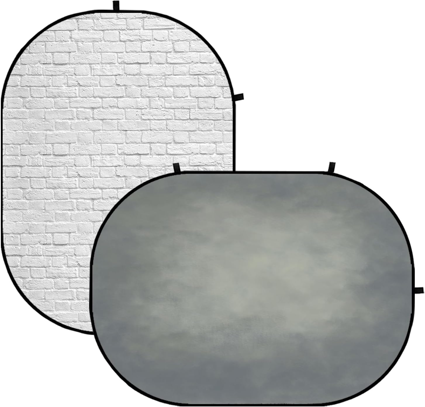 Kate 5x6.5ft(1.5x2m) Collapsible Backdrop Dark Grey Brick Wall Double Sided Backgrounds Foldable Pop up Backdrops for Photo Video Studio