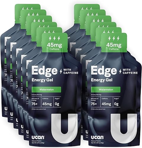 Vista 13 de UCAN Edge Energy Gel Shots, Mocha + Cafeína (12 paquetes de 2 onzas) para correr, entrenar, ejercicios, fitness, ciclismo, Crossfit Energía sin