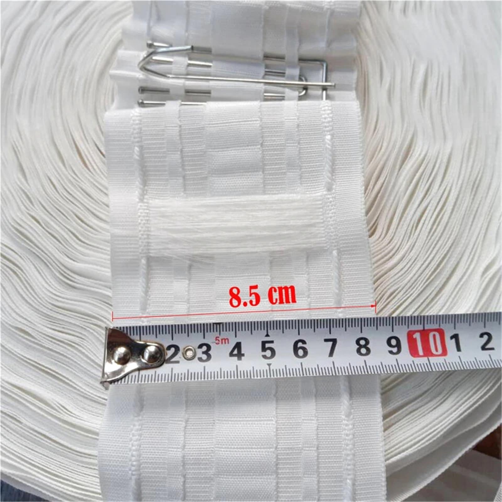 Rufflette pour Rideaux Rideau à Bande plissée, 5 Crochets/m, Accessoires for Rideaux Blanche(1PC 20 Meters)