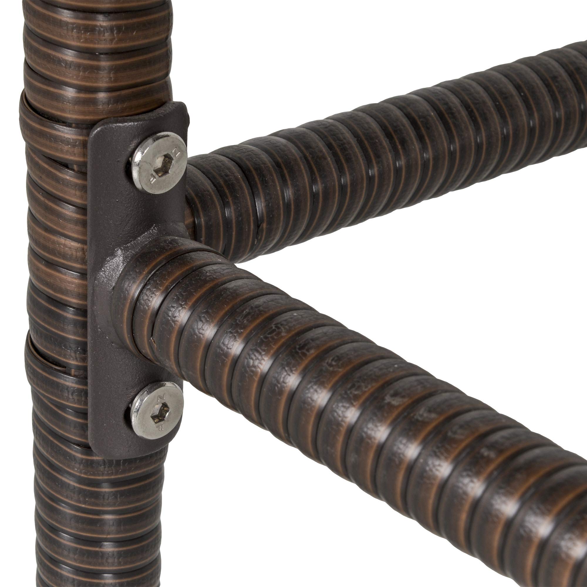 Outsunny Set 5 Pezzi Tavolino con 4 Sedie da Giardino Alte in Rattan Sintetico con Secchiello per Ghiaccio, Marrone