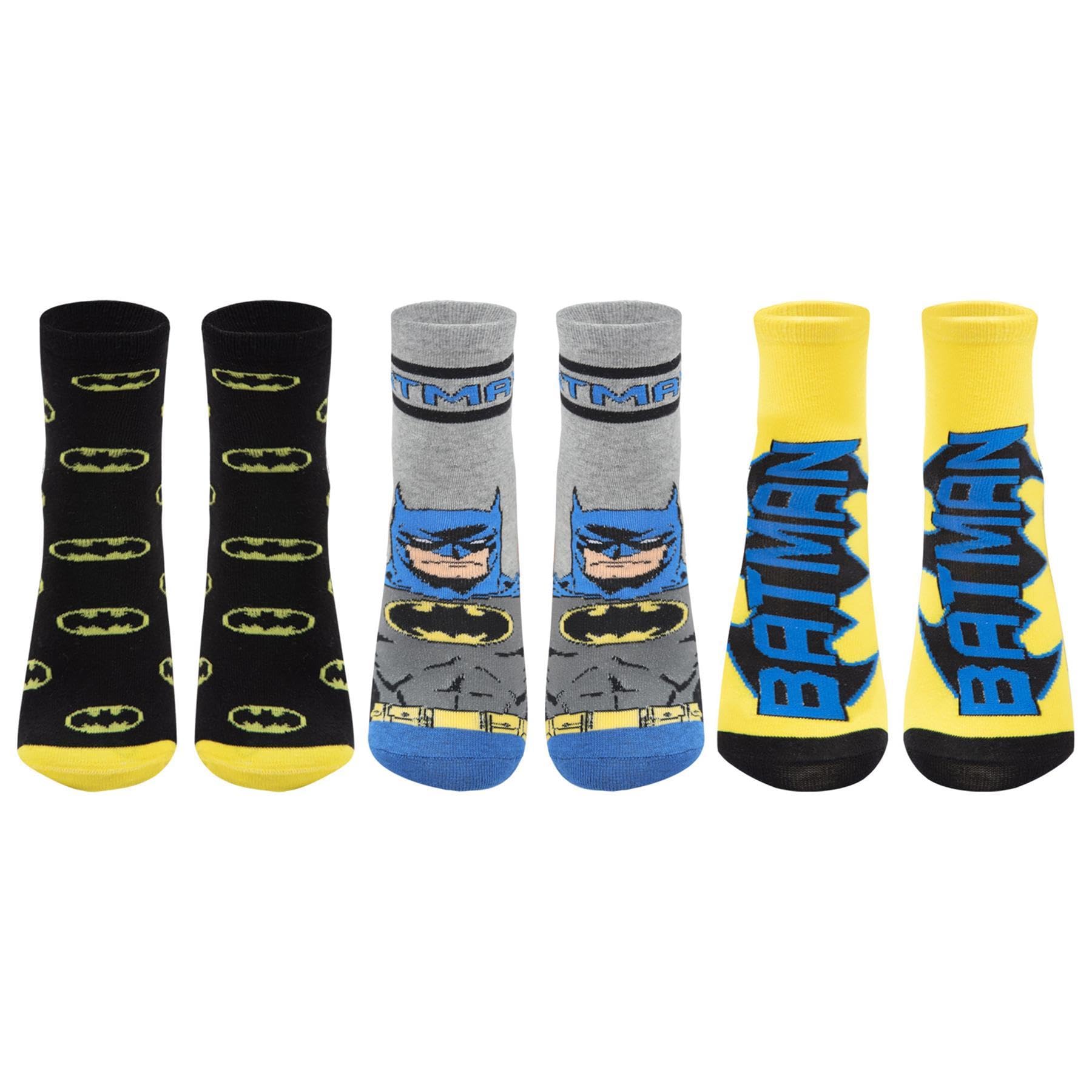 A2z 4 Kids Boys Batman Kids Pack Of 3 Socks Officially Licensed Socks Stylish Durable Soft Feel - Socks 3 Pack 1-2 Years