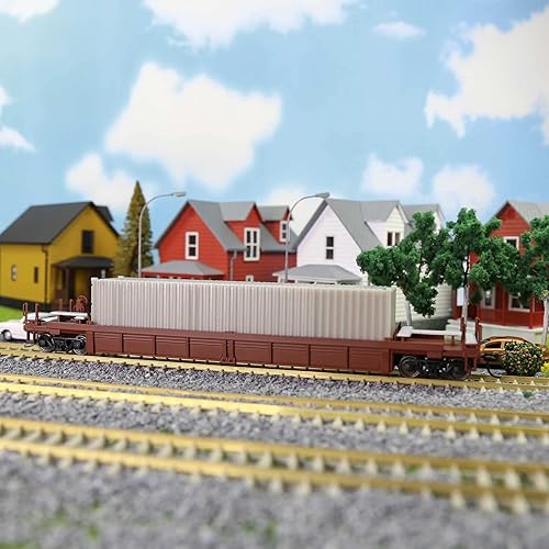 Miniatura 8 de Evemodel C8749 HO Scale 40ft Well Car 1:87 Fondo cóncavo 40' Carro de coche plano (3pcs - marrón) 3 piezas - marrón,1pc-marrón,3 unidades - azul,1