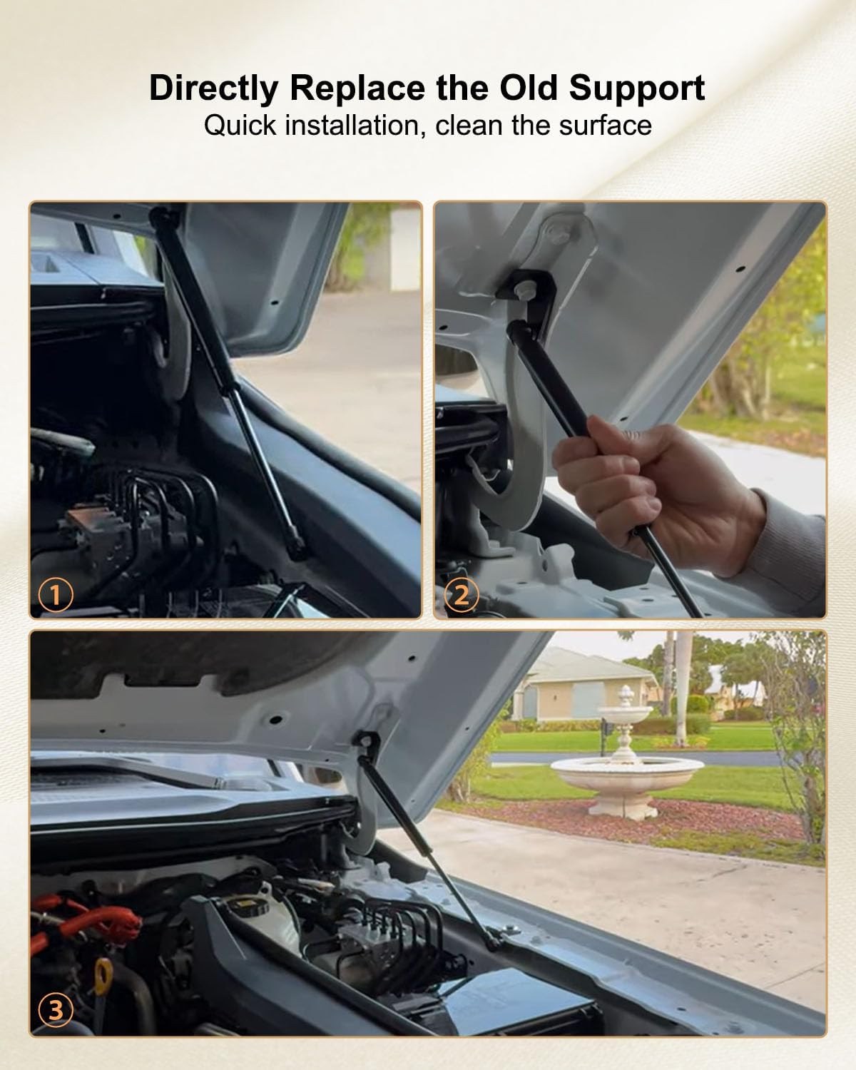 2 Pcs Hood Lift Support Shock Struts Fit for Toyota Land Cruiser Prado 250 Lc250 J250 2024 2025, Hood Shock Gas Springs Shocks with Mounting Bracket, Front Engine Housing Hydraulic Rod