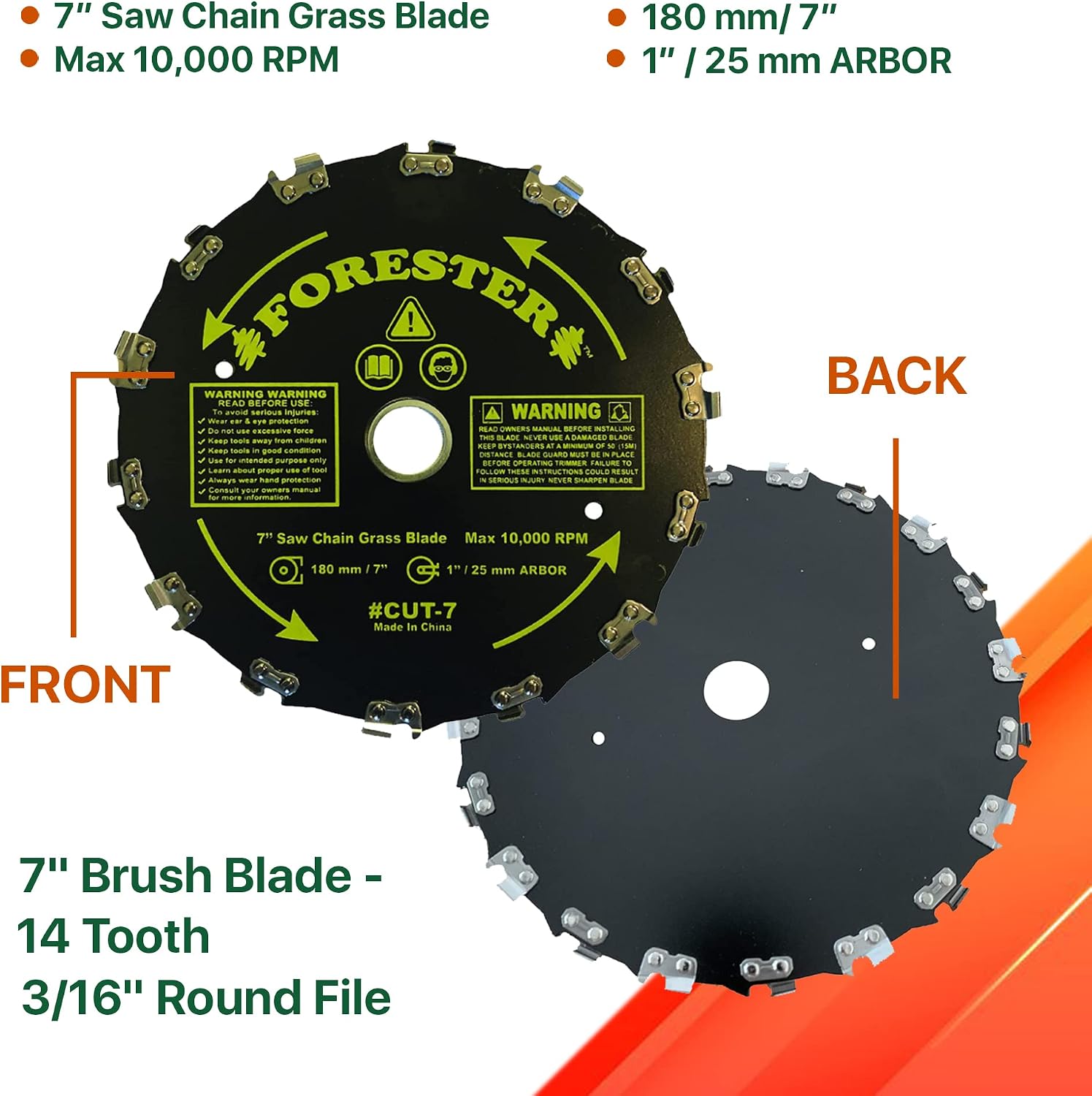 FORESTER Chainsaw Brush Cutter Blade and File Set
