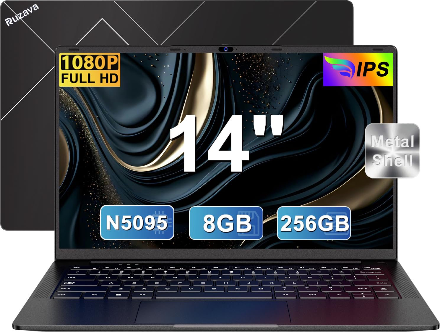 2025 Ordinateur Portable 14 Pouces Win11 Pro PC Portable Gamer Celeron N5095 8Go RAM 256Go SSD Soutien Extension 1TB(TF 512Go) 1920x1200 Mini HDMI