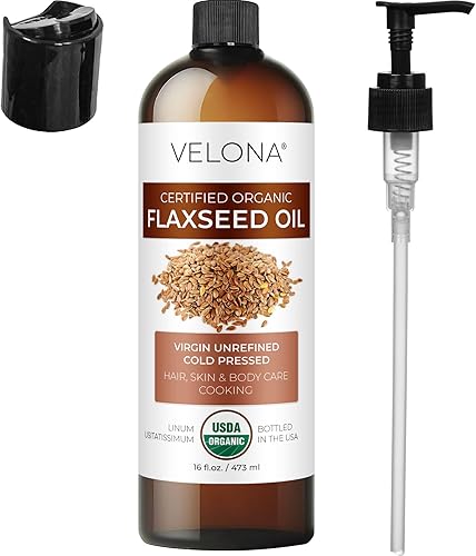 Vista 39 de velona Aceite de ricino orgánico certificado por USDA – 16 onzas líquidas (con bomba) Para el crecimiento del cabello, pestañas y cejas Prensado
