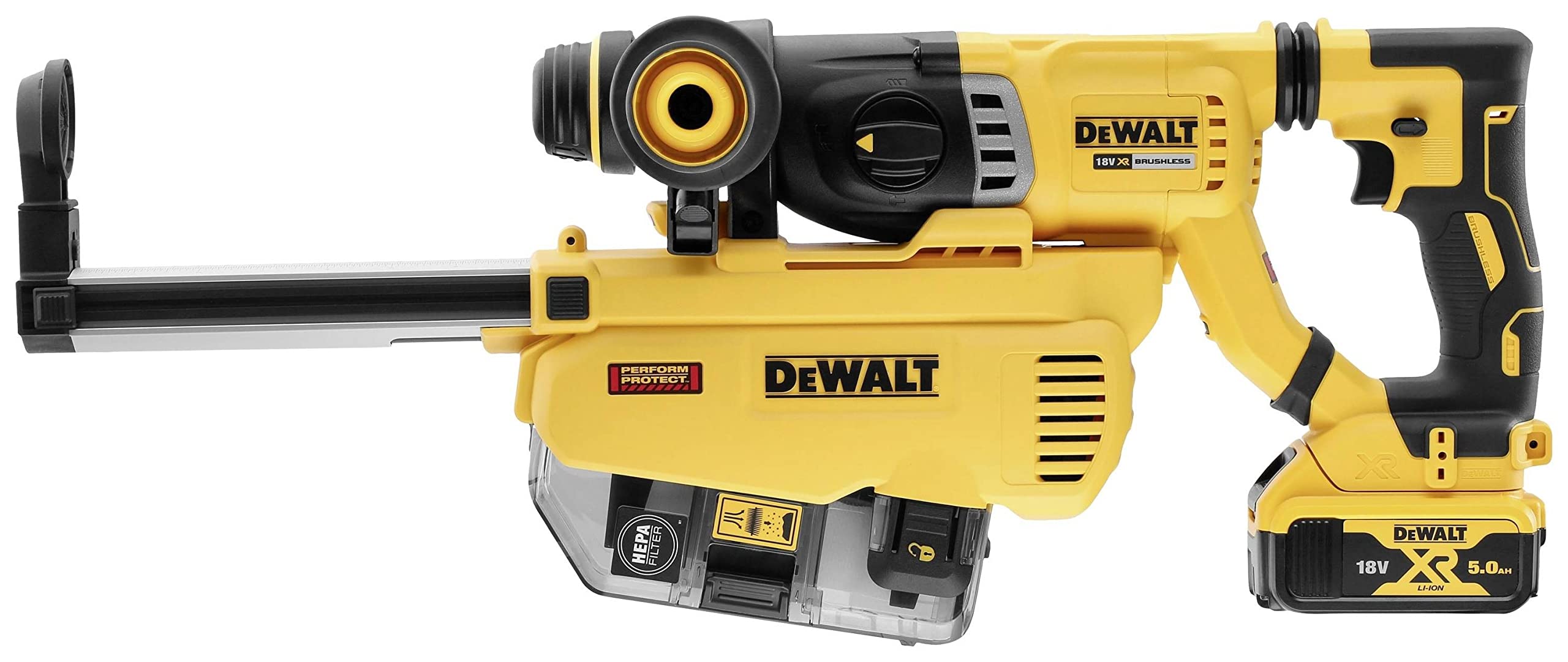 DeWALT Extracción de polvo DWH205DH para martillo combinado de batería DCH263, filtro HEPA, SDS-Plus, compacto y ligero